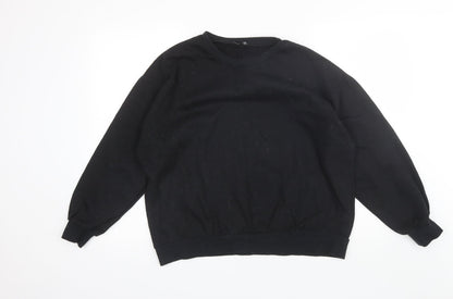Nasty Girl Womens Black Round Neck  Cotton Pullover Jumper Size 18