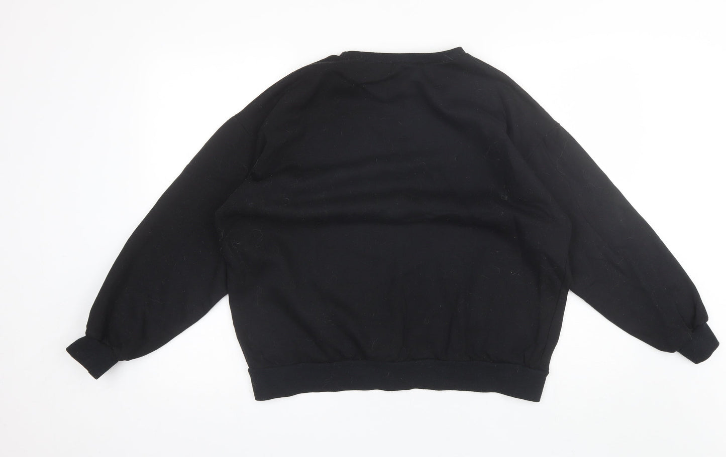 Nasty Girl Womens Black Round Neck  Cotton Pullover Jumper Size 18