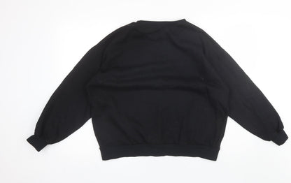 Nasty Girl Womens Black Round Neck  Cotton Pullover Jumper Size 18