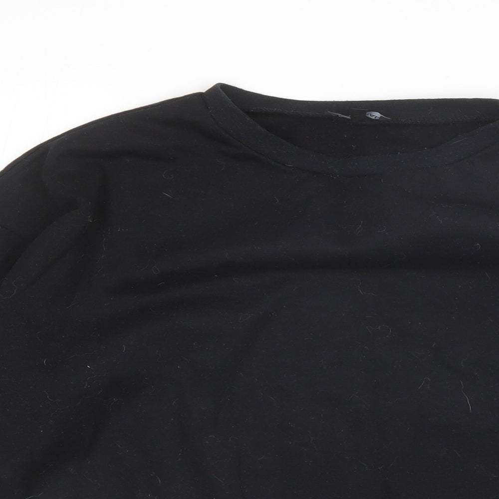 Nasty Girl Womens Black Round Neck  Cotton Pullover Jumper Size 18