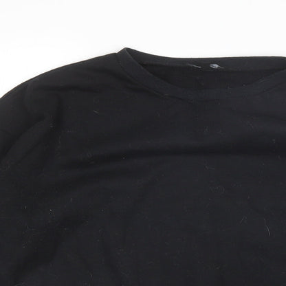 Nasty Girl Womens Black Round Neck  Cotton Pullover Jumper Size 18