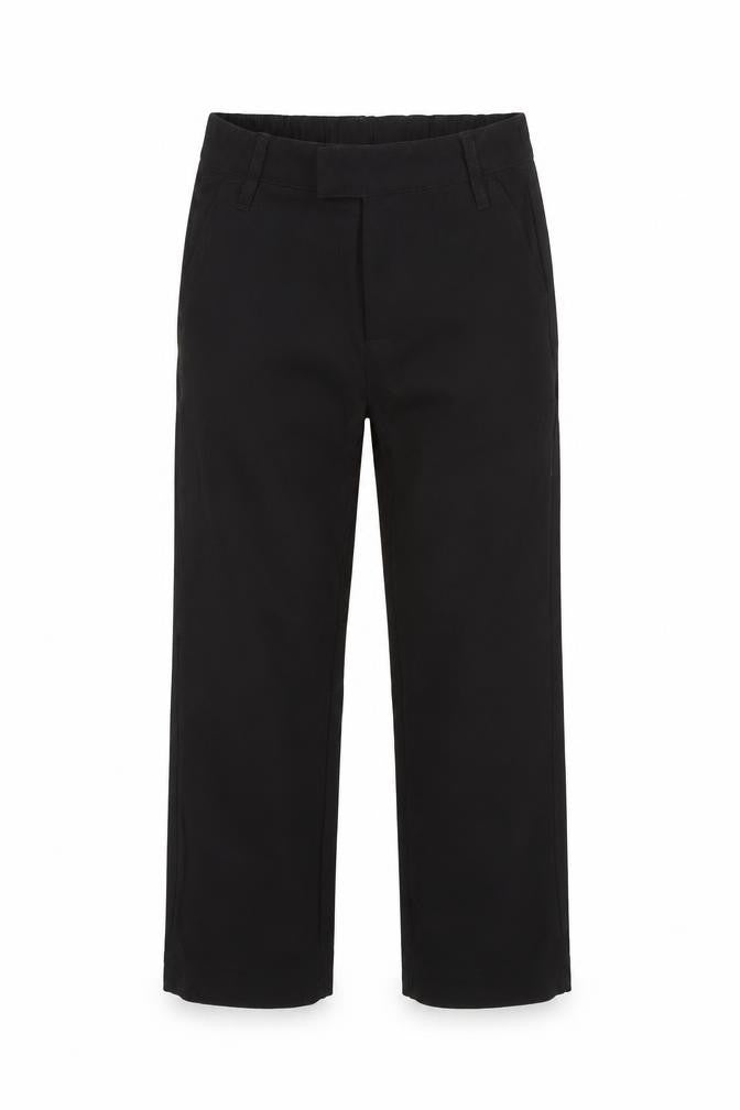 Front view of Smart Start girls’ black polyester dress pants trousers, size 4-5, years regular