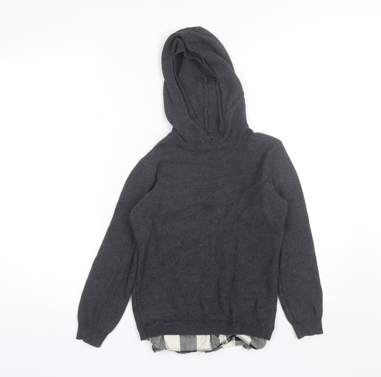 Primark Boys Grey  Cotton Pullover Hoodie Size 7-8 Years