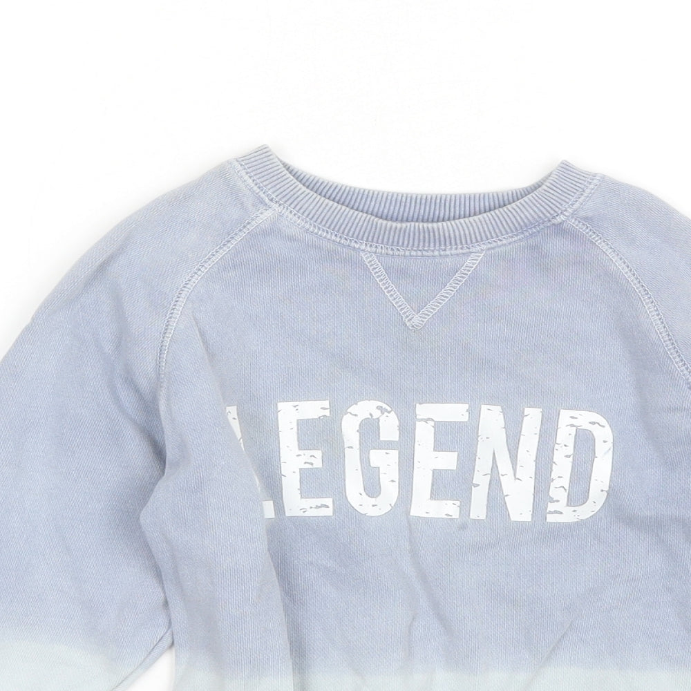 Matalan Boys Blue Round Neck  Cotton Pullover Jumper Size 6 Years   - Legend