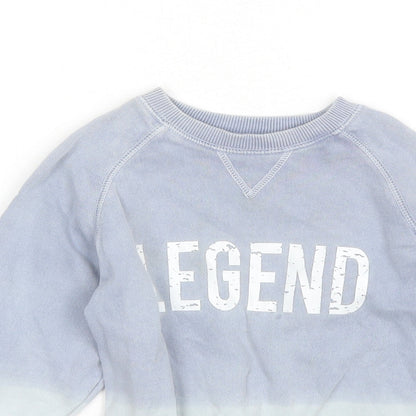 Matalan Boys Blue Round Neck  Cotton Pullover Jumper Size 6 Years   - Legend