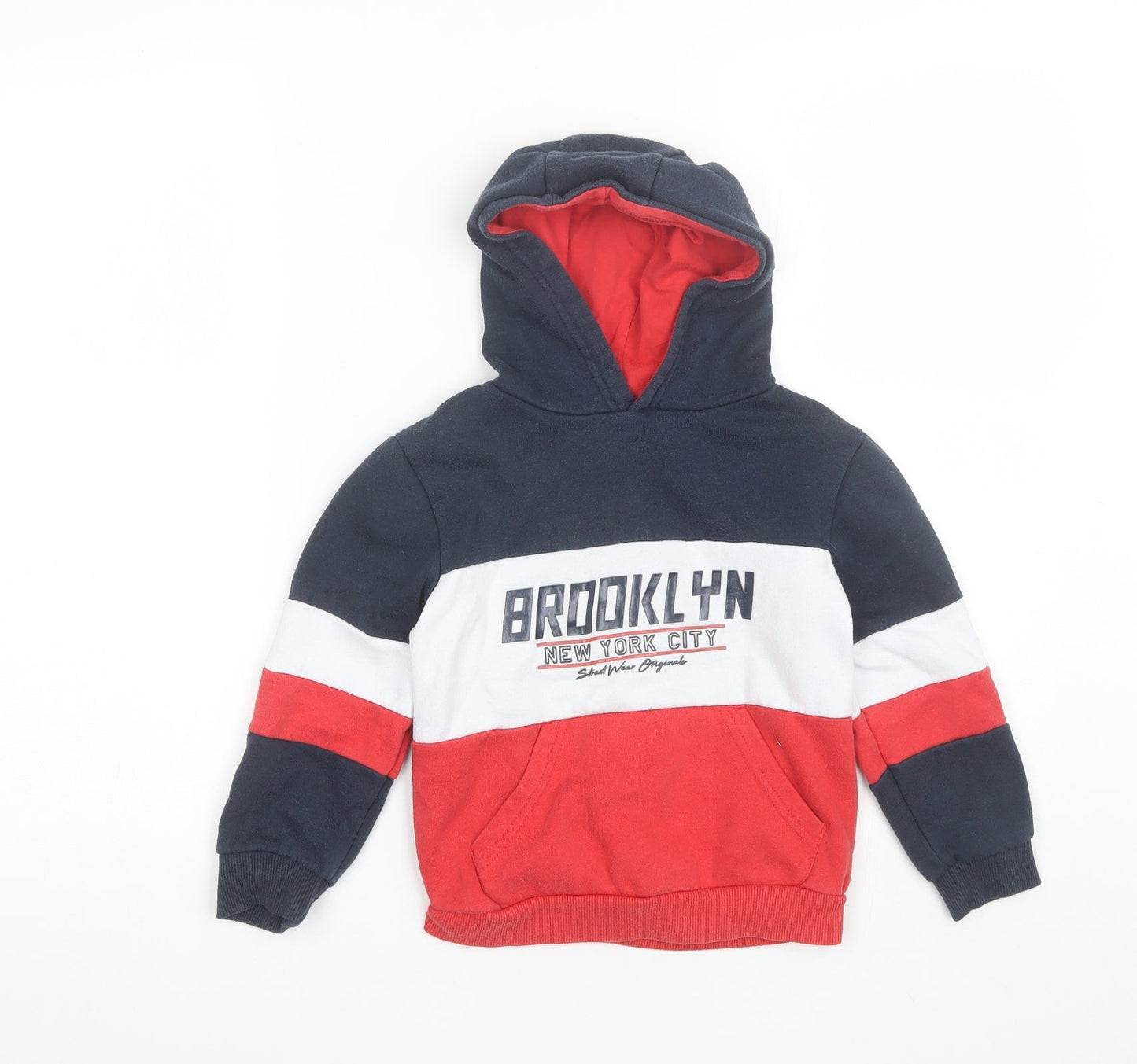 Primark Boys Blue  Cotton Pullover Hoodie Size 5-6 Years