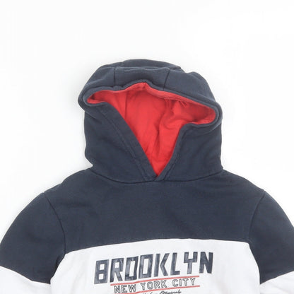 Primark Boys Blue  Cotton Pullover Hoodie Size 5-6 Years