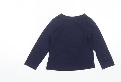 Hullabaloo Boys Blue Solid Polyester  Pyjama Top Size 5-6 Years   - Space