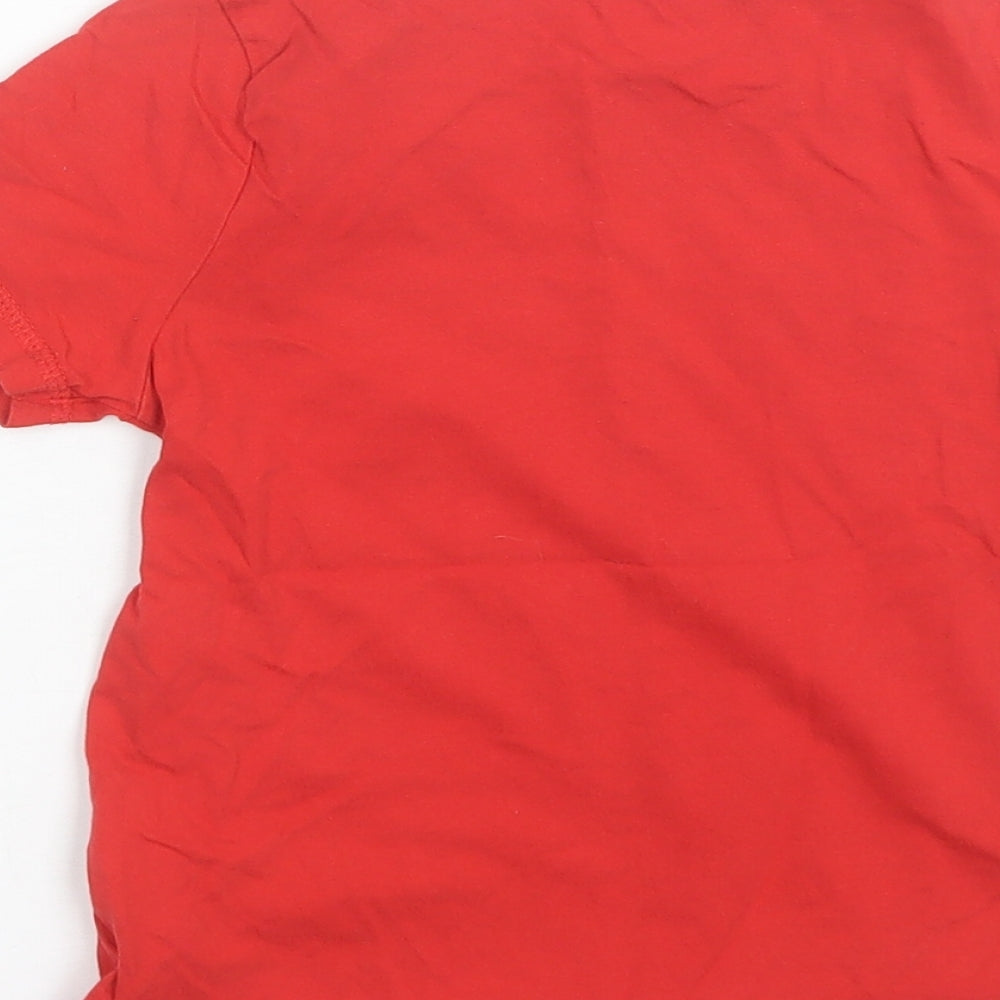 George Boys Red  Cotton Basic T-Shirt Size 5-6 Years Round Neck  - Football