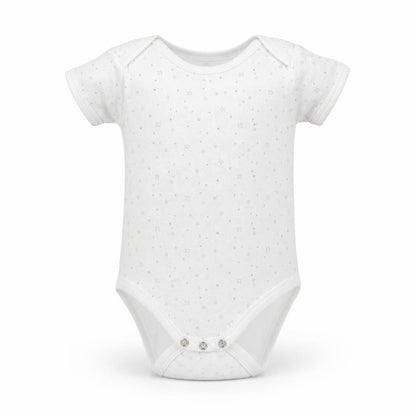 Front view of Early Days Baby White Cotton Romper One-Piece, size 9-12, Months