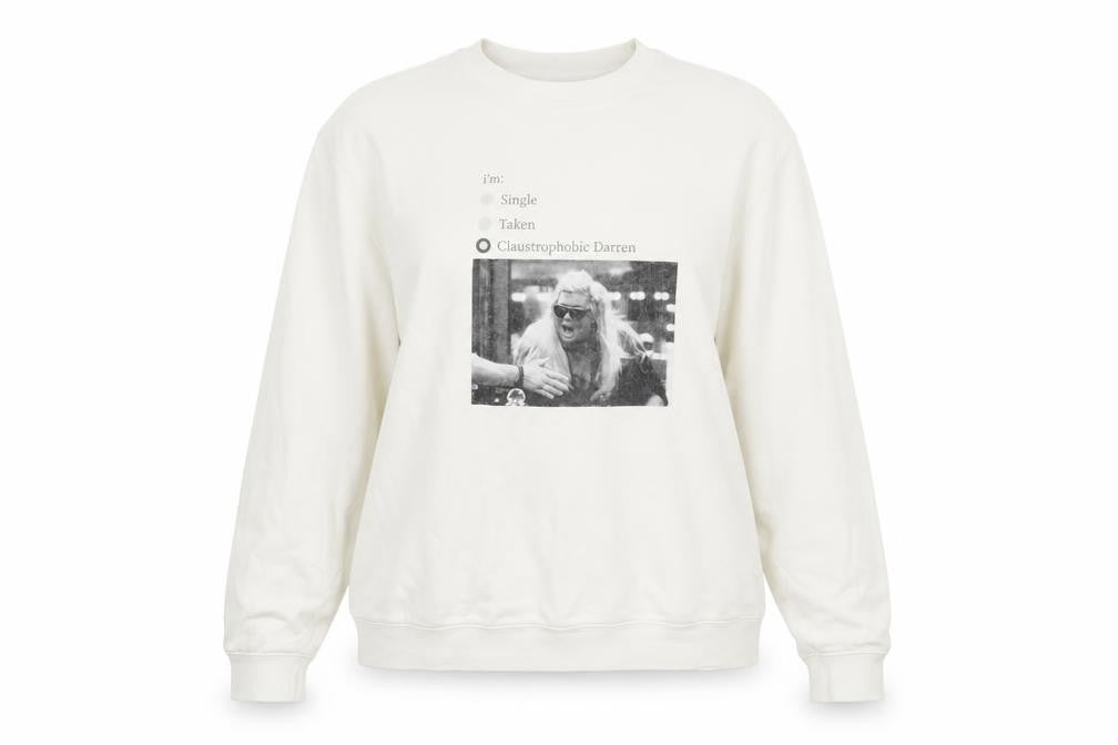 Front view of B&C women’s white round neck cotton jumper, size XL