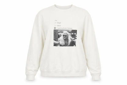 Front view of B&C women’s white round neck cotton jumper, size XL