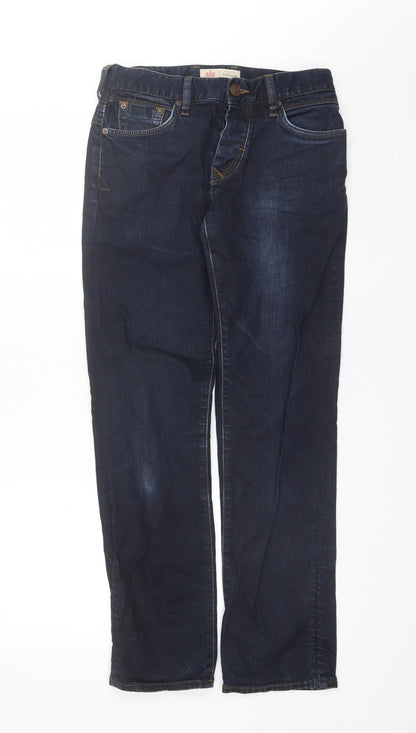 Mens UK Size 28 in River Island Regular Fit Straight Blue Jeans