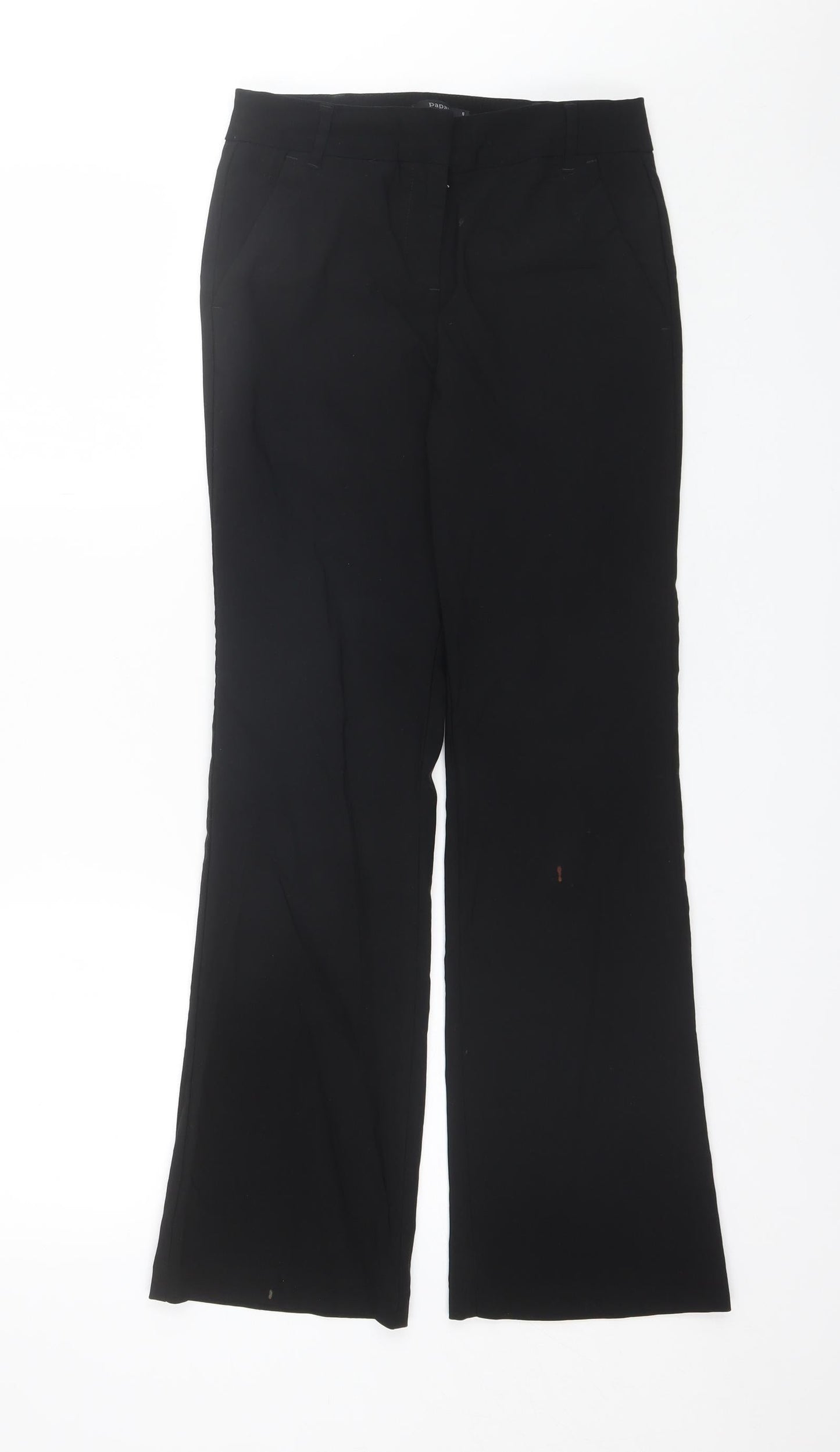 Womens UK Size 8 Papaya Regular Fit Dress Pants Black Trousers
