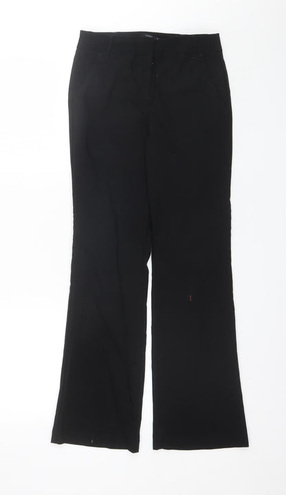 Womens UK Size 8 Papaya Regular Fit Dress Pants Black Trousers