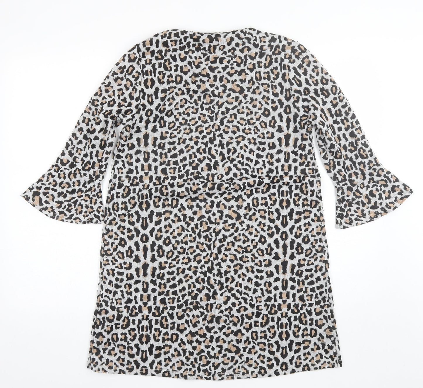 Primark Womens Grey Animal Print Polyester Shift  Size 10  Round Neck