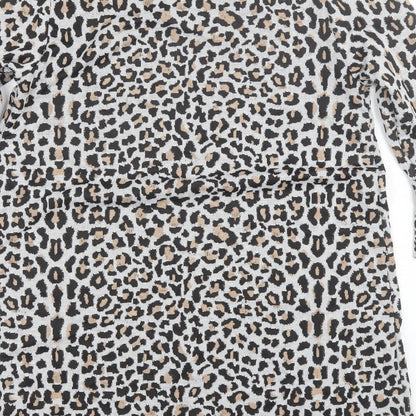 Primark Womens Grey Animal Print Polyester Shift  Size 10  Round Neck