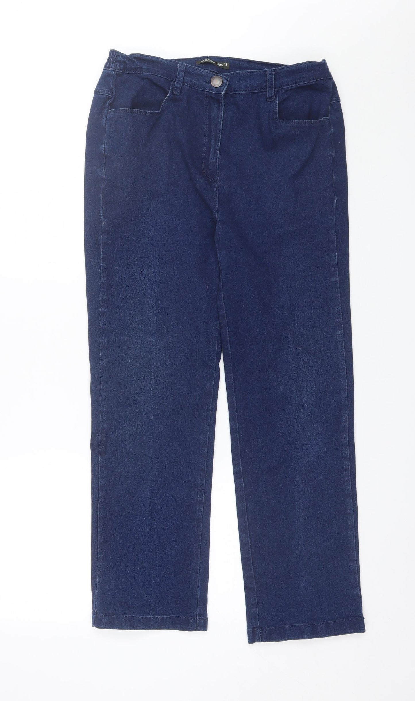 Womens UK Size 12 Preworn Regular Fit Straight Blue Jeans