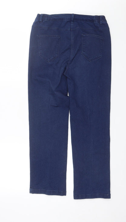 Womens UK Size 12 Preworn Regular Fit Straight Blue Jeans