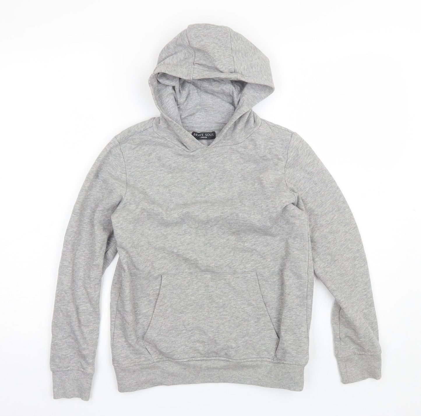 Brave Soul Boys Grey  Cotton Pullover Hoodie Size 9-10 Years