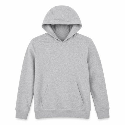 Front view of Brave Soul boys’ grey cotton pullover hoodie, size 9-10, years