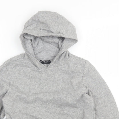 Brave Soul Boys Grey  Cotton Pullover Hoodie Size 9-10 Years