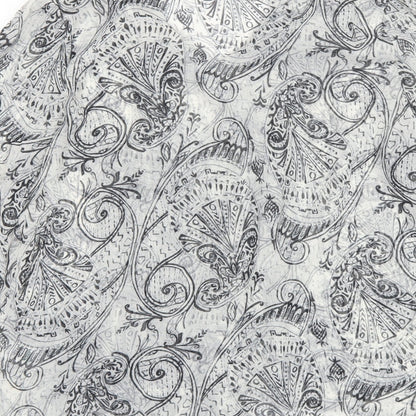 Papaya Womens Grey Paisley Polyester Basic Blouse Size 12 V-Neck