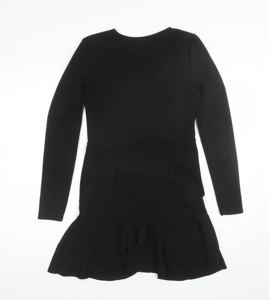 Boohoo Womens Black  Polyester Shift  Size 10  Round Neck