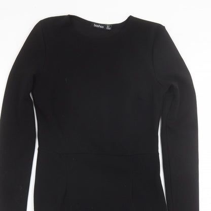 Boohoo Womens Black  Polyester Shift  Size 10  Round Neck
