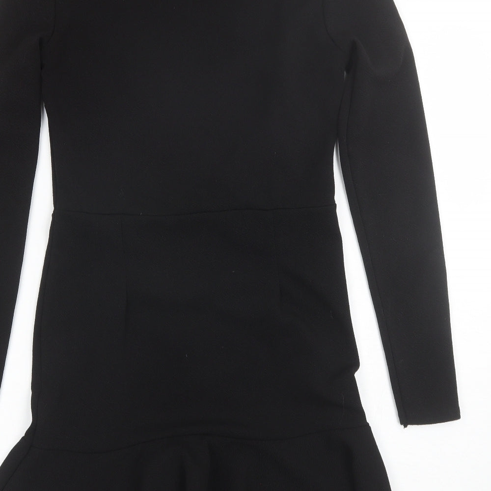 Boohoo Womens Black  Polyester Shift  Size 10  Round Neck