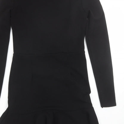 Boohoo Womens Black  Polyester Shift  Size 10  Round Neck