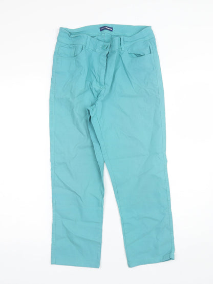 Charles Vogele Womens Blue  Viscose Trousers  Size 12 L22 in Regular  - Size 40