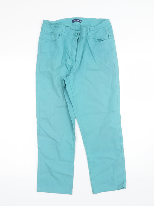 Charles Vogele Womens Blue  Viscose Trousers  Size 12 L22 in Regular  - Size 40