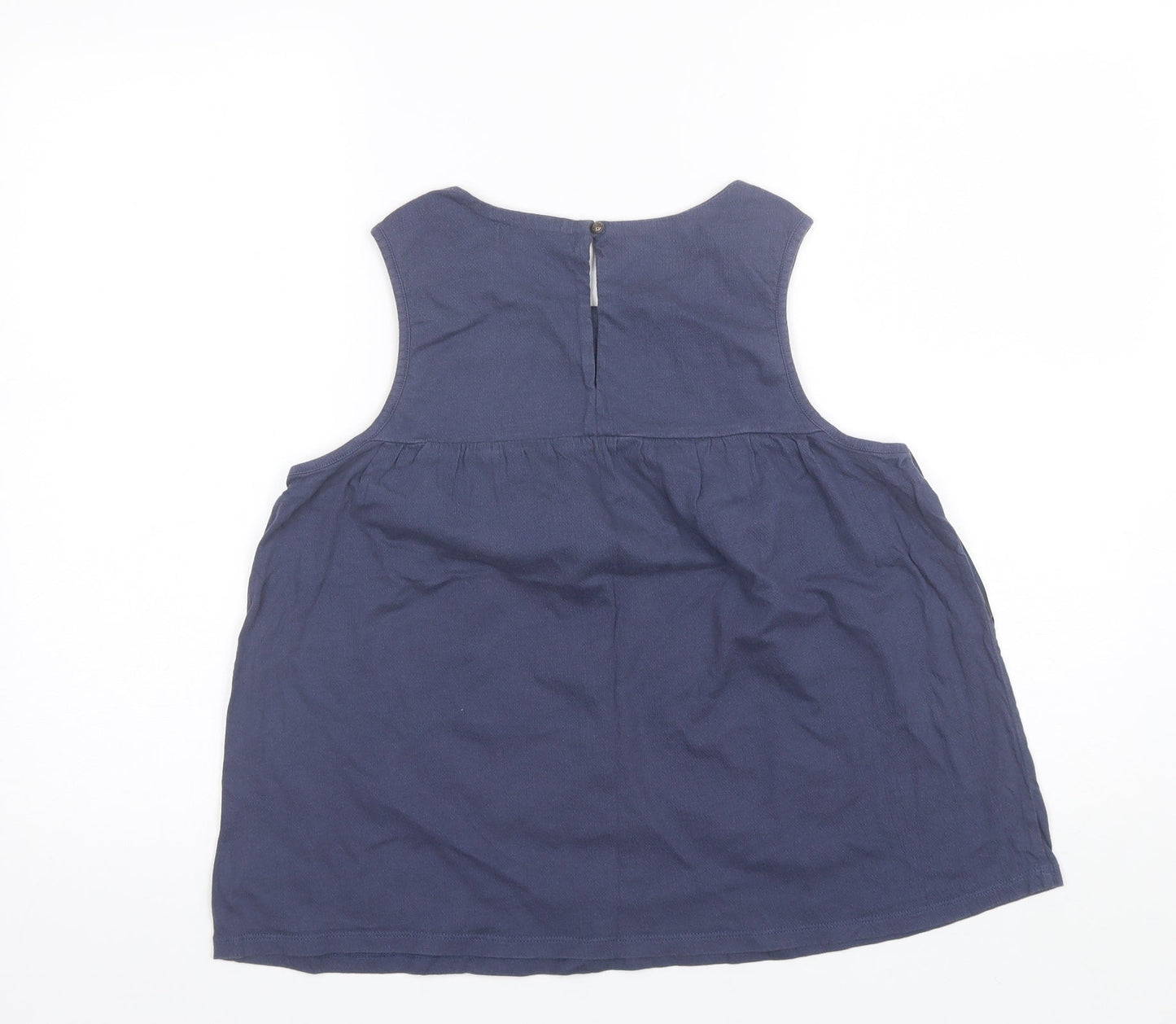 Clockhouse Womens Blue  Cotton Basic Blouse Size L Round Neck