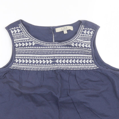 Clockhouse Womens Blue  Cotton Basic Blouse Size L Round Neck