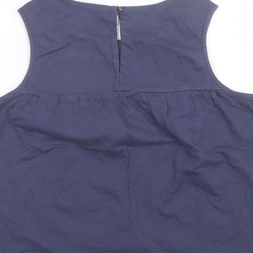 Clockhouse Womens Blue  Cotton Basic Blouse Size L Round Neck