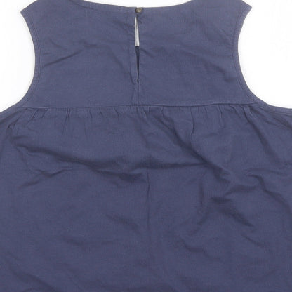 Clockhouse Womens Blue  Cotton Basic Blouse Size L Round Neck