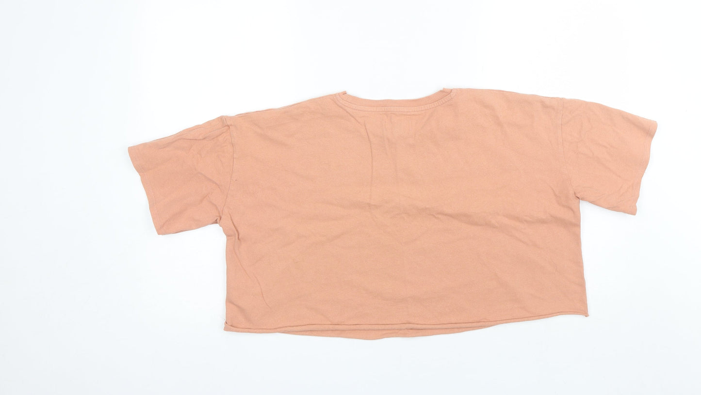 Womens UK Size 10 Topshop Orange Basic T-Shirt