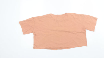 Womens UK Size 10 Topshop Orange Basic T-Shirt