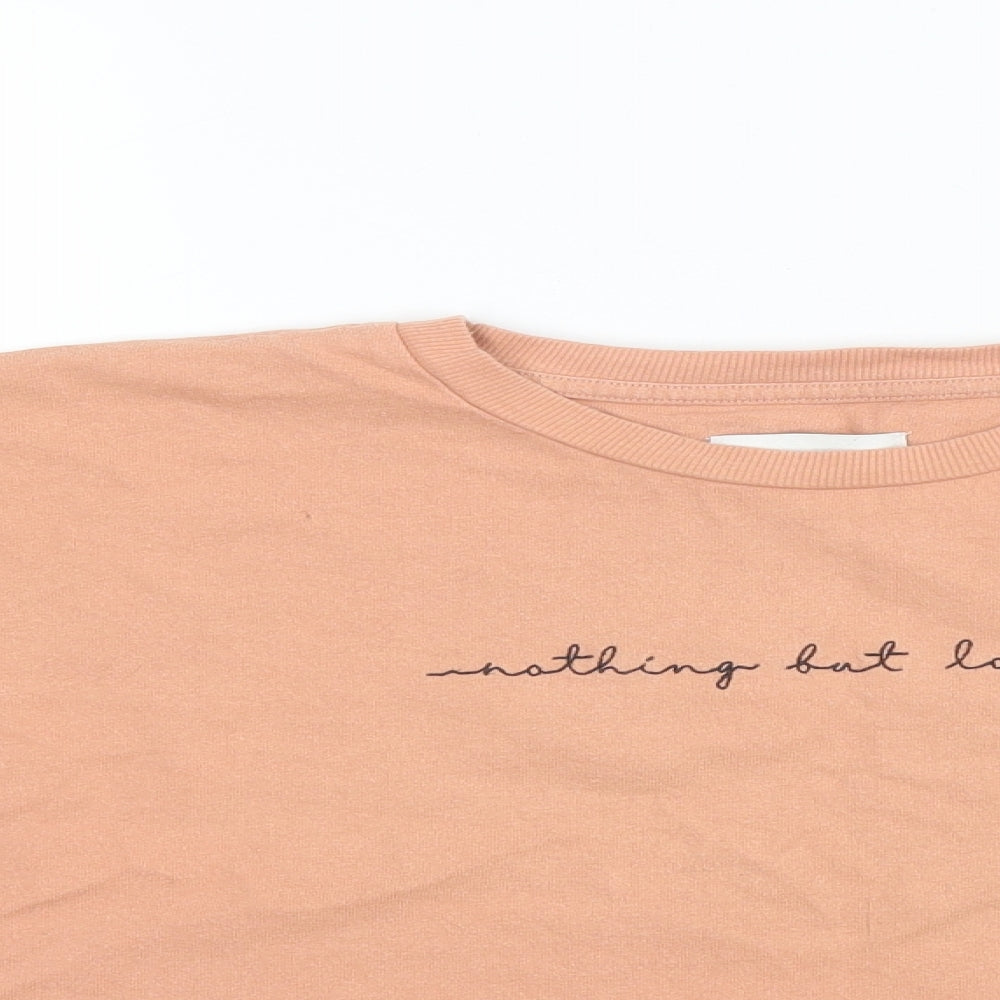 Womens UK Size 10 Topshop Orange Basic T-Shirt