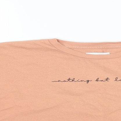 Womens UK Size 10 Topshop Orange Basic T-Shirt
