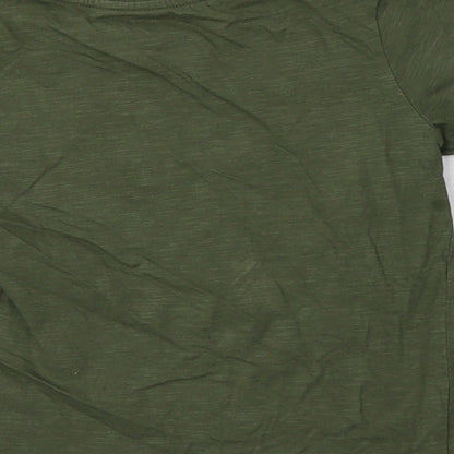 F&F Boys Green  Cotton Basic T-Shirt Size 5-6 Years Crew Neck  - Dino