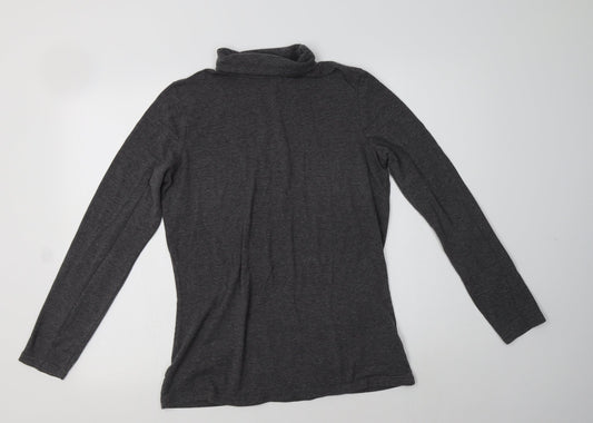 ESMARA Womens Grey  Polyester Basic T-Shirt Size 18 Roll Neck