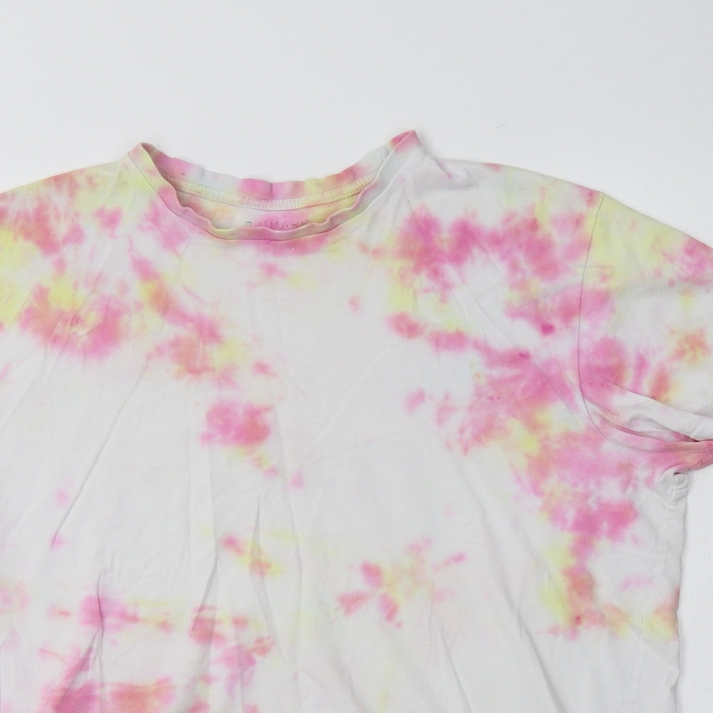 Primark Womens Multicoloured  Cotton Basic T-Shirt Size L Crew Neck - Batik