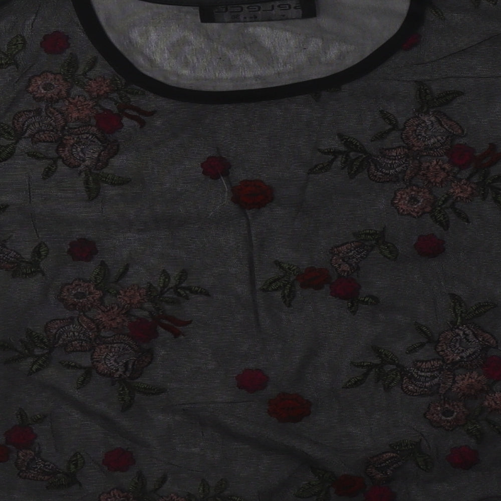Womens UK Size 8 Select Black Cropped T-Shirt