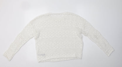 Womens UK Size M Primark White Pullover Jumper