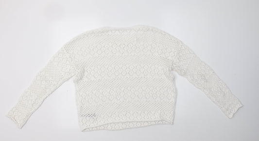 Womens UK Size M Primark White Pullover Jumper