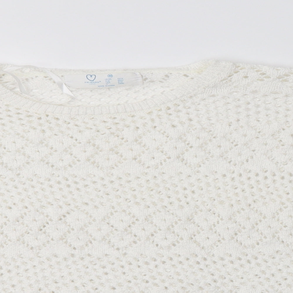 Womens UK Size M Primark White Pullover Jumper
