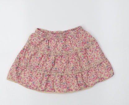 MINIMODE Girls Ivory Floral Cotton Flare Skirt Size 2-3 Years  Regular