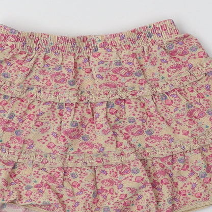 MINIMODE Girls Ivory Floral Cotton Flare Skirt Size 2-3 Years  Regular